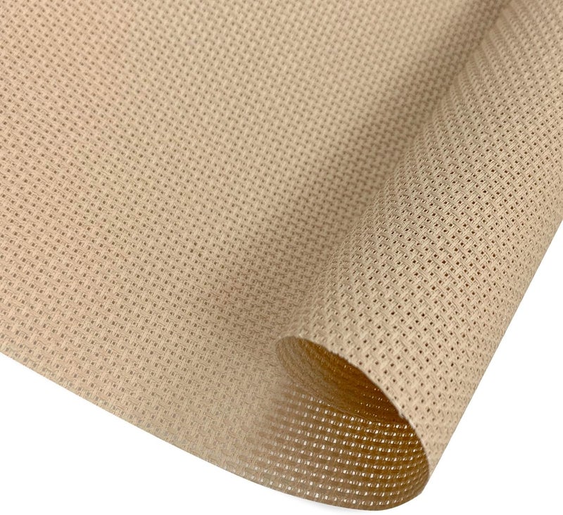 Zhenqing 14CT Aida Cloth - 30x35 Inch Cross Stitch Fabric for Embroidery, Pre-Cut Needlework Material, Acid-Free, Durable Weave(Light Brown) - Image 1